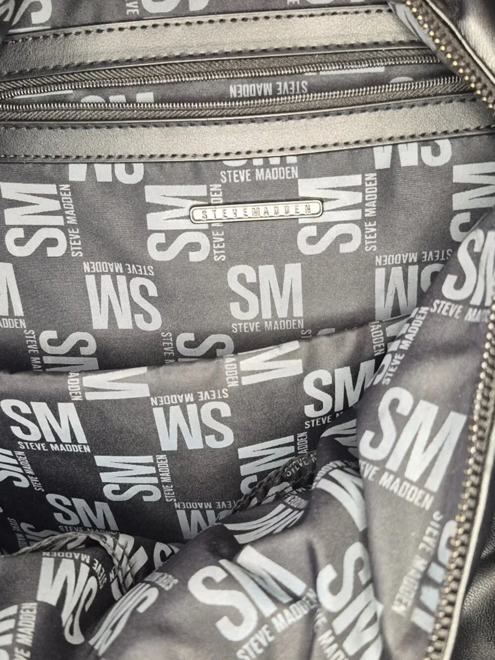 STEVE MADDEN Black Nylon Backpack  Travel School Gym